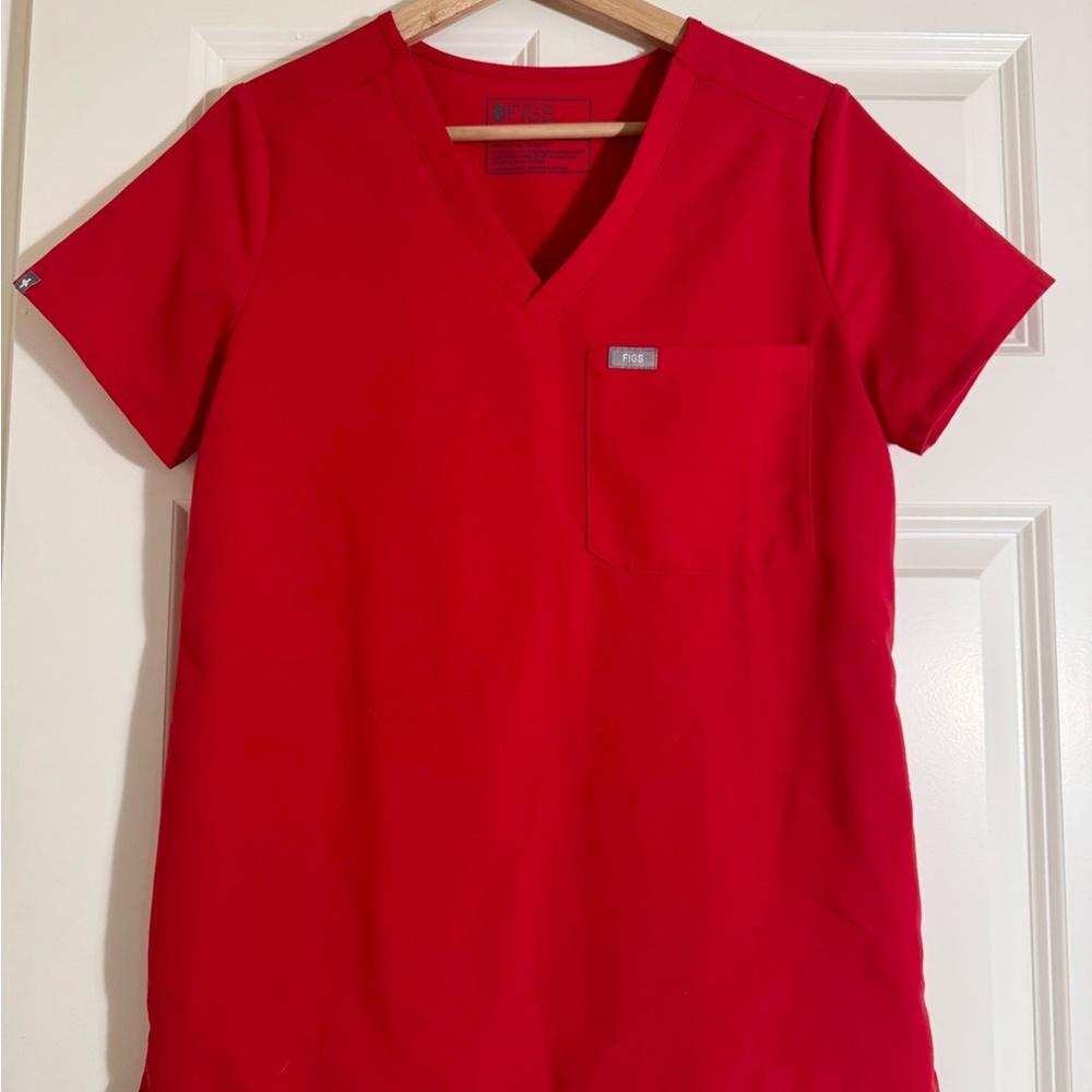 Figs 🌹 Vivid Red Scrub Top and Pants ( sold as set)